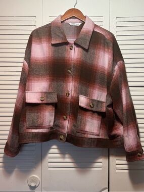 Sonoma Goods For Life Shirt 100% Polyester Flannel Plaid Women's Size 3X
